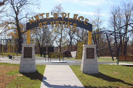 Nate's Place at Vatika entrance sign into Obstacle Course at Freedom Park.